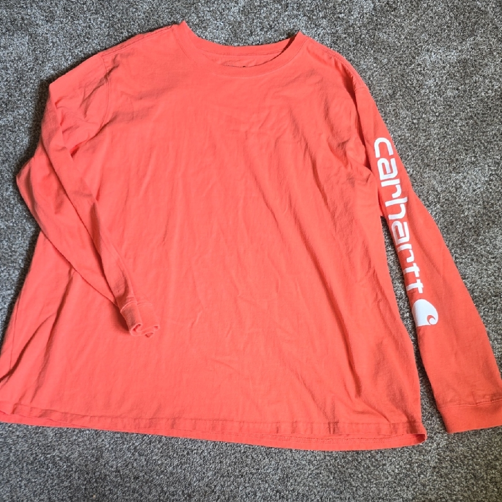 Carhartt Women's Bright Orange/coral Long Sleeve Tee